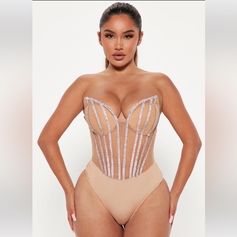 Enchanted Nights Corset Bodysuit - Nude